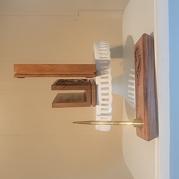 Lasercraft Vintage Brown Walnut Wood Three Piece Ducks Desk Set - Picture 5 of 8